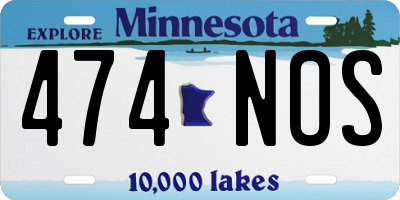 MN license plate 474NOS