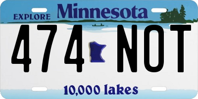 MN license plate 474NOT