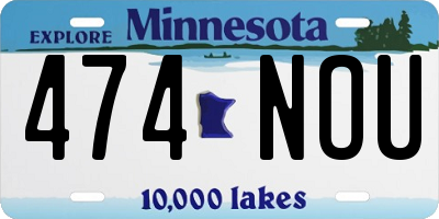 MN license plate 474NOU