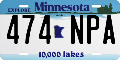 MN license plate 474NPA