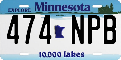 MN license plate 474NPB