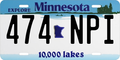 MN license plate 474NPI