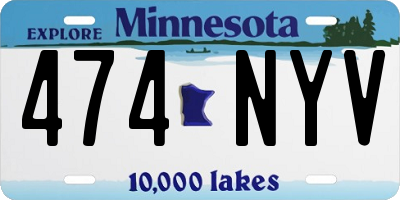 MN license plate 474NYV
