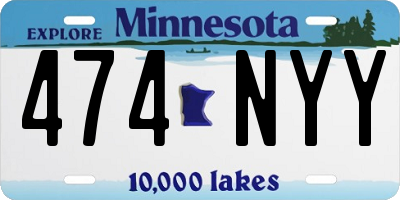 MN license plate 474NYY