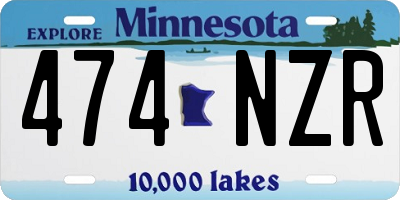 MN license plate 474NZR
