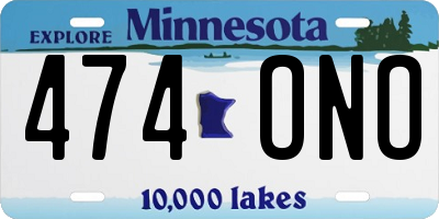 MN license plate 474ONO
