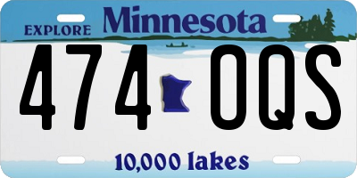 MN license plate 474OQS