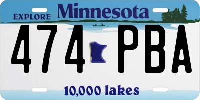 MN license plate 474PBA