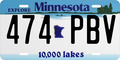 MN license plate 474PBV