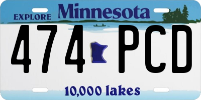 MN license plate 474PCD