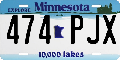 MN license plate 474PJX