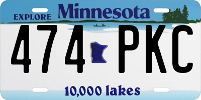MN license plate 474PKC