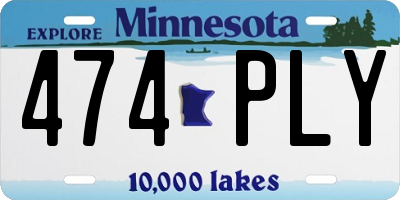 MN license plate 474PLY