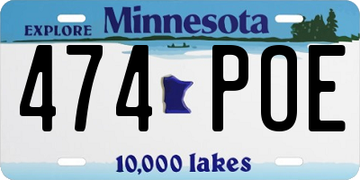 MN license plate 474POE