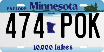 MN license plate 474POK