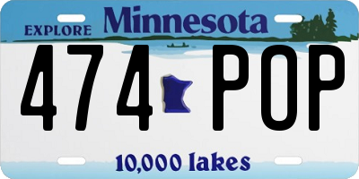 MN license plate 474POP