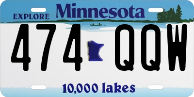 MN license plate 474QQW