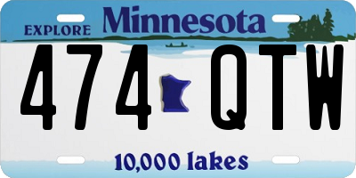 MN license plate 474QTW