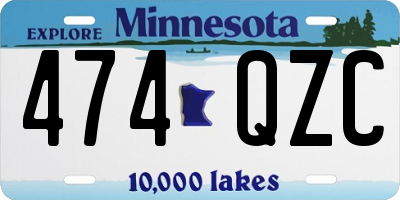 MN license plate 474QZC