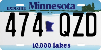 MN license plate 474QZD