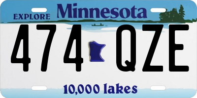 MN license plate 474QZE