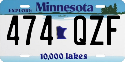 MN license plate 474QZF