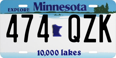 MN license plate 474QZK