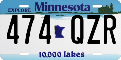 MN license plate 474QZR