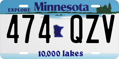 MN license plate 474QZV