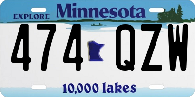 MN license plate 474QZW
