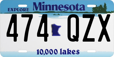 MN license plate 474QZX