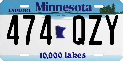 MN license plate 474QZY