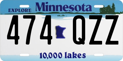 MN license plate 474QZZ
