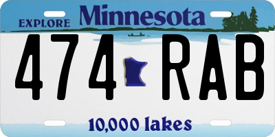 MN license plate 474RAB