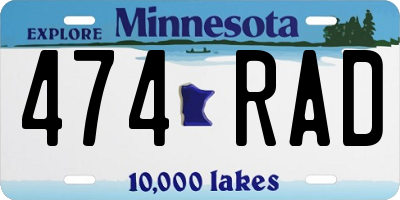 MN license plate 474RAD