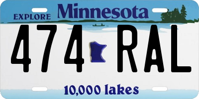 MN license plate 474RAL