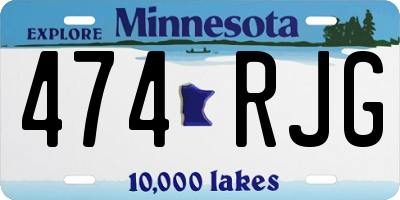 MN license plate 474RJG