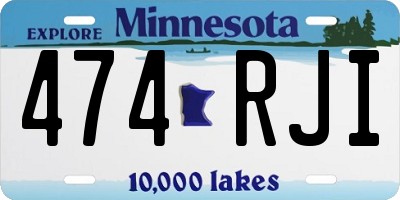 MN license plate 474RJI