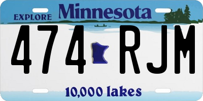 MN license plate 474RJM