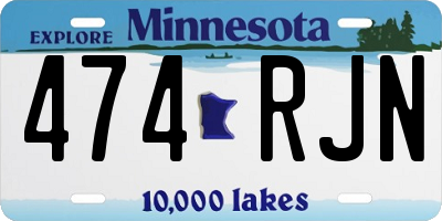 MN license plate 474RJN