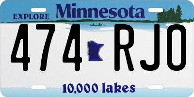 MN license plate 474RJO