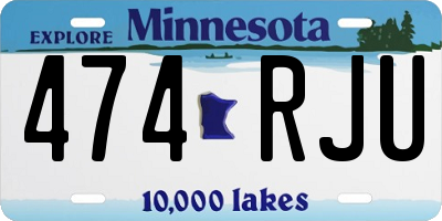 MN license plate 474RJU