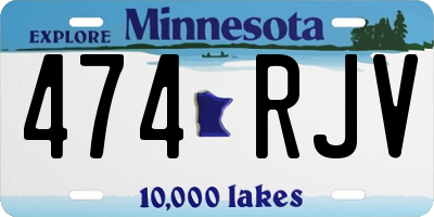 MN license plate 474RJV