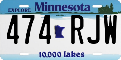 MN license plate 474RJW