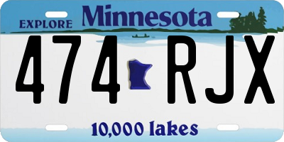 MN license plate 474RJX