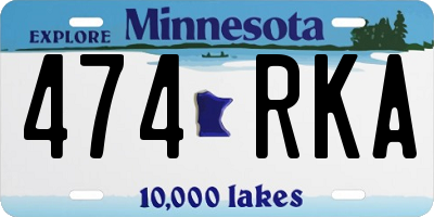 MN license plate 474RKA