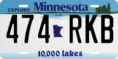 MN license plate 474RKB
