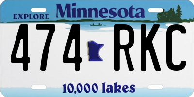 MN license plate 474RKC
