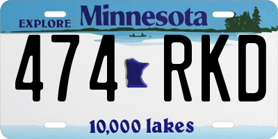 MN license plate 474RKD