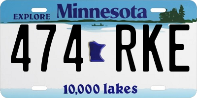 MN license plate 474RKE